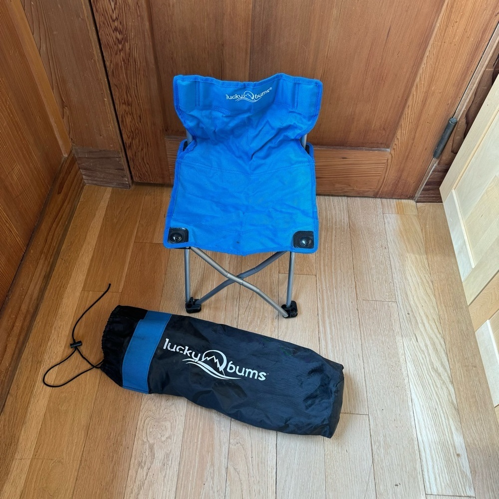 Lucky Bums Blue Portable Folding Chair with Carrying Case